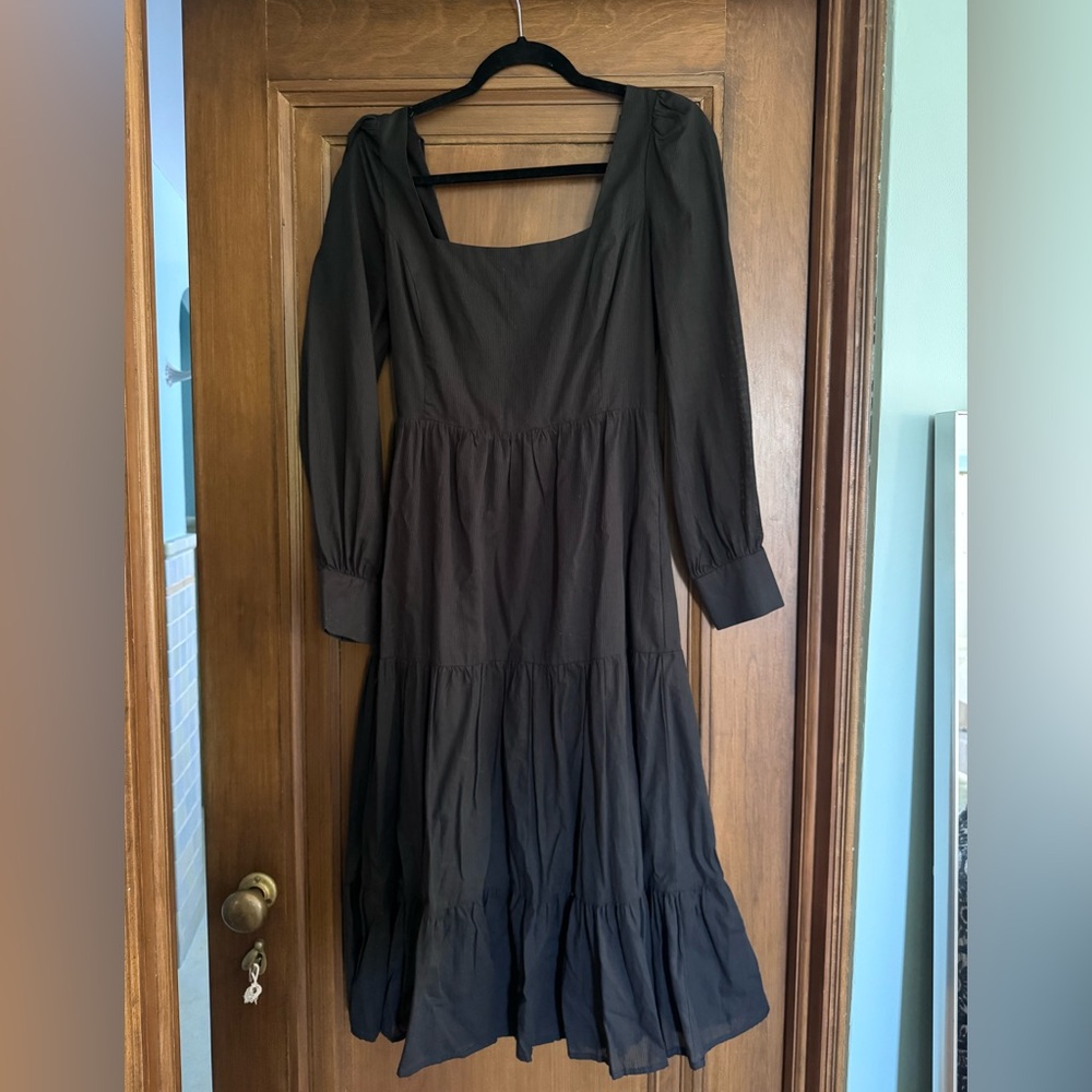 Charles Henry Black Long Sleeve Dress